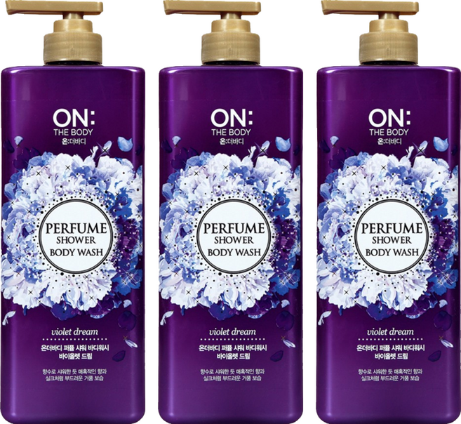 ON THE BODY 夢幻紫蘿蘭香水沐浴精 香味持久, 900g, 3瓶