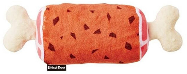 Petio 派地奧 狗狗發聲啃咬玩具 - 內含響紙和發聲器 超小型犬~小型犬適用, 帶骨肉 白色 + 棕色, 1個