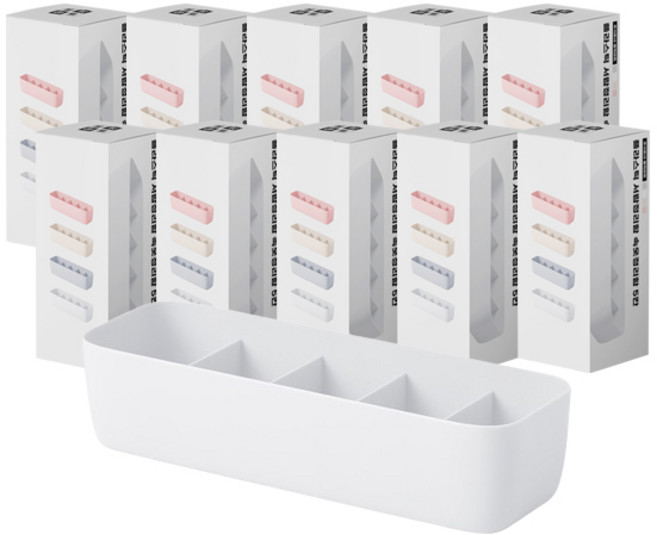 블럭마트 플라스틱 속옷 서랍 정리함 5칸, 화이트, 10개