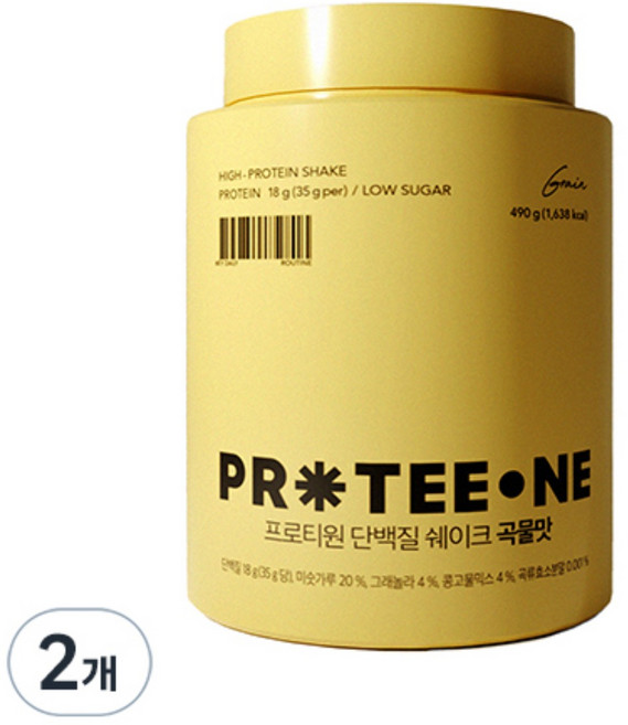 프로티원 단백질 쉐이크 곡물맛, 490g, 2개