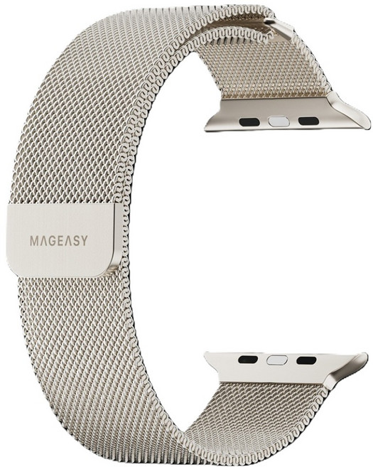 MAGEASY 米蘭不鏽鋼磁扣錶環, 銀色, 1個