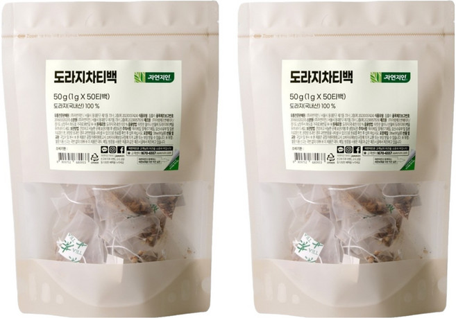 자연지인 도라지 차 삼각티백, 1g, 50개입, 2개