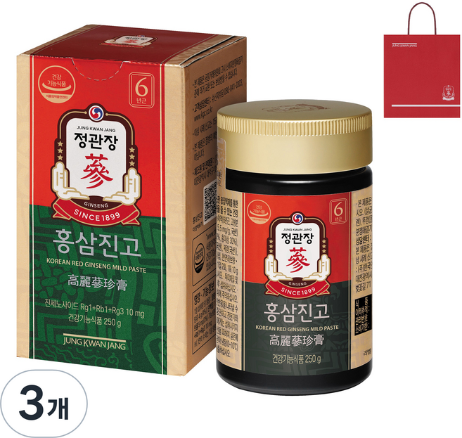 정관장 정품 홍삼진고+쇼핑백, 250g, 3개
