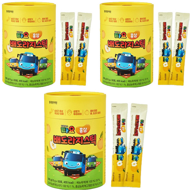 천지인 타요 홍삼 배도라지 스틱 50p, 500g, 3개