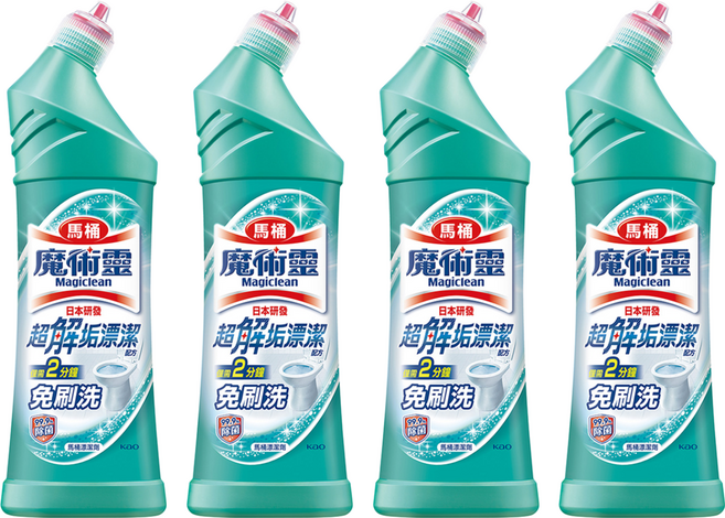 Kao 花王 Magiclean 魔術靈 台灣公司貨 殺菌瞬潔 馬桶清潔劑 一般款, 500ml, 4瓶
