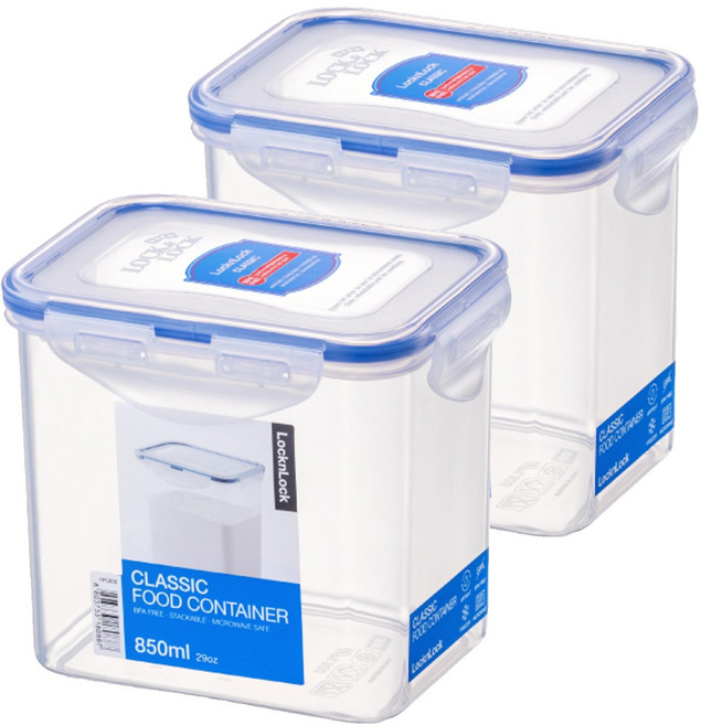 LocknLock 樂扣樂扣 PP保鮮盒 850ml, 1個容器 + 1個蓋子, 2個