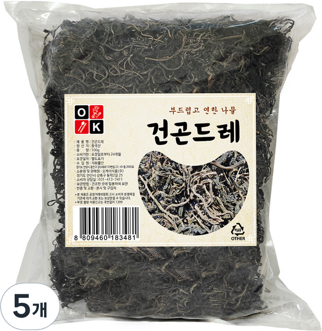 오케이식품 건곤드레, 100g, 5개