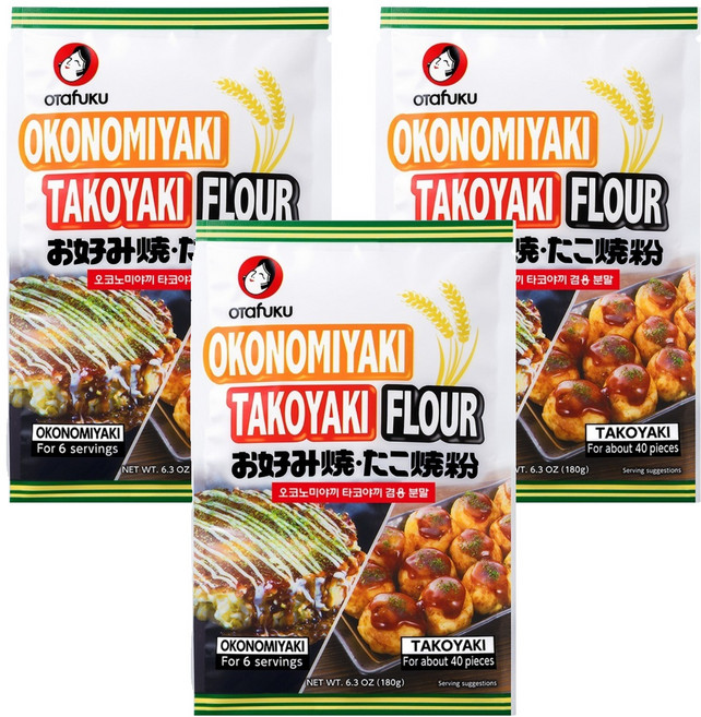 오타후쿠 오코노미야끼 타코야끼 겸용 분말, 180g, 3개