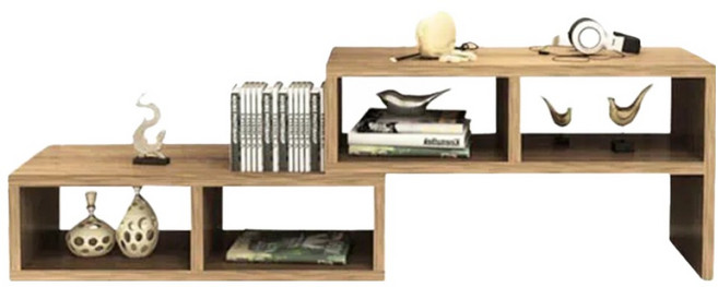 電視櫃橡膠木 101-FH 80~157 x 29 x 45cm, 賽杉木色