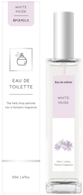 더허브샵 화이트머스크 오 드 뚜왈렛, 50ml, 1개 - 쿠팡
