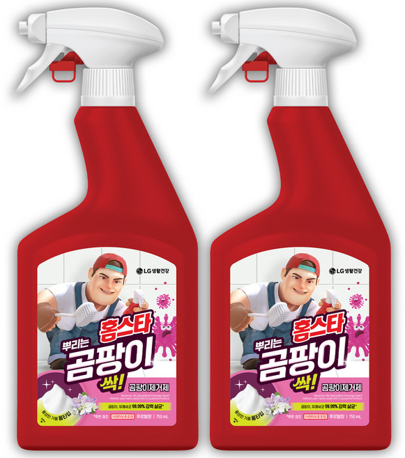 홈스타 뿌리는 곰팡이 싹 후로랄향 세정제, 750ml, 2개