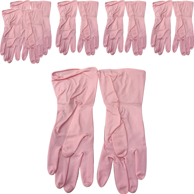 Dunlop Home Products 薄手套 M(30cm) 粉色, M, 6雙