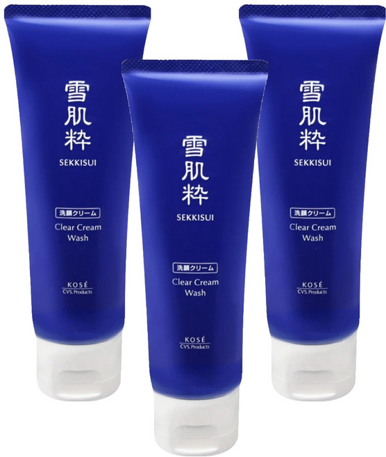 KOSE 高絲 SEKKISUI 雪肌粹 台灣公司貨 潔淨洗面乳, 120g, 3條
