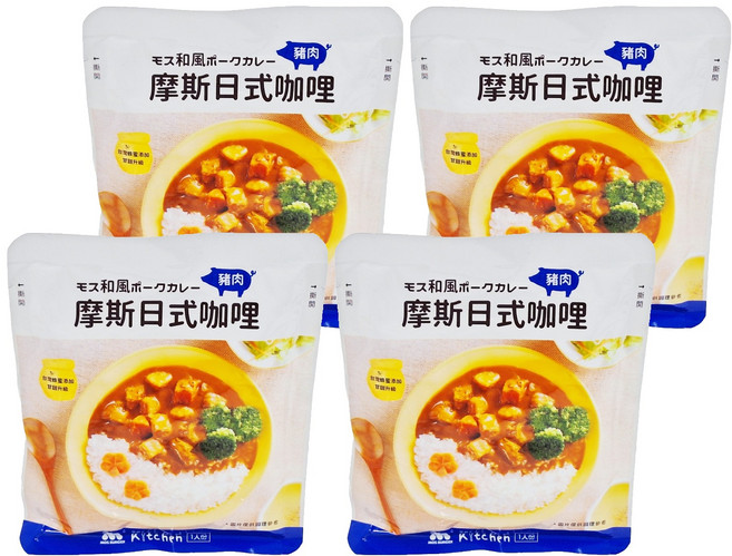 MOS BURGER 摩斯 日式咖哩 豬肉, 200g, 4包