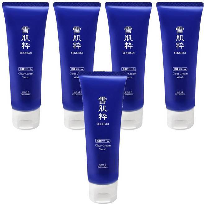 KOSE 高絲 SEKKISUI 雪肌粹 台灣公司貨 潔淨洗面乳, 120g, 5條
