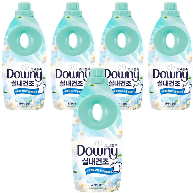 다우니 실내건조 초고농축 섬유유연제 프레시 클린 본품, 1L, 5개