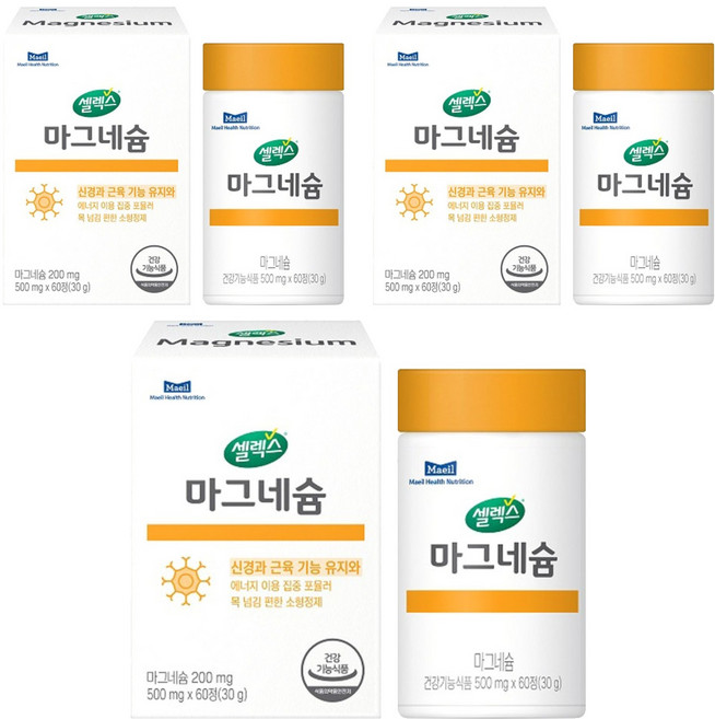 셀렉스 마그네슘 30g, 3개, 60정