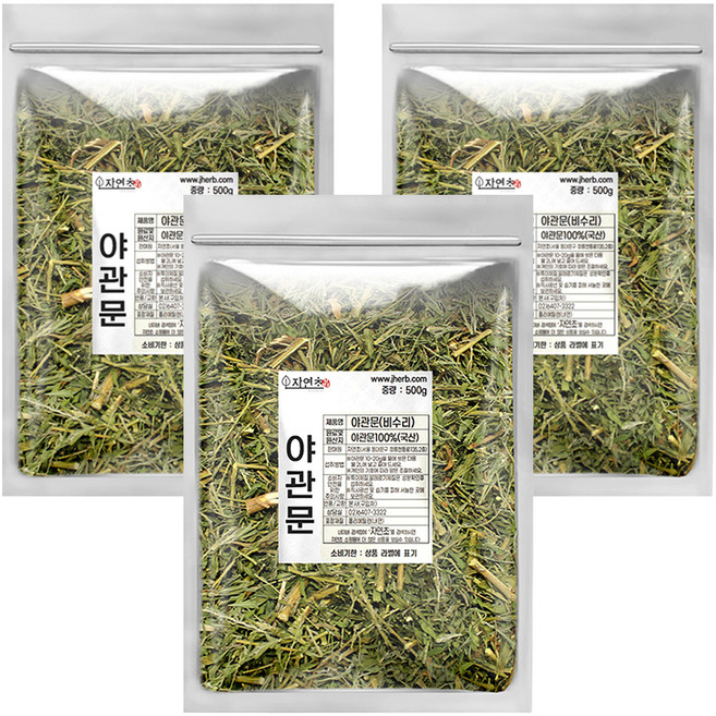 자연초 건조 야관문 차 비수리, 500g, 3개