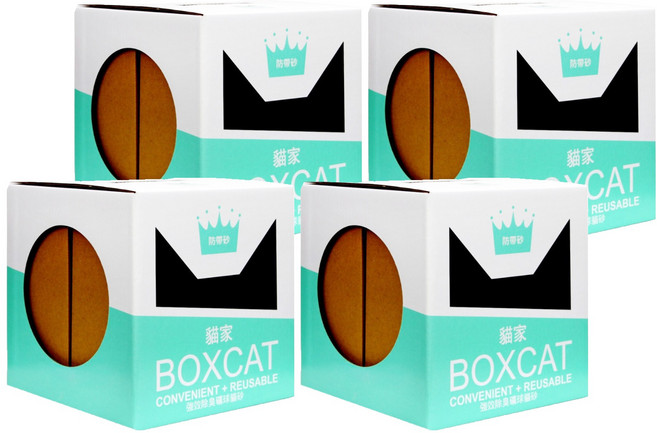 BOXCAT 國際貓家 強效除臭礦球貓砂, 13L, 10kg, 4盒, 除臭