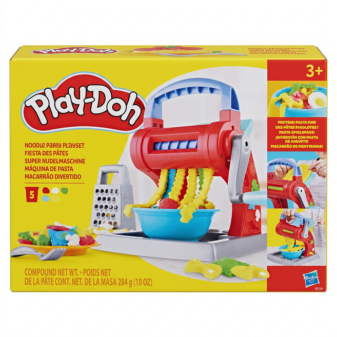 Hasbro 孩之寶 Play-Doh 培樂多 廚房系列 製麵料理機, 混和顏色, 284g, 1盒