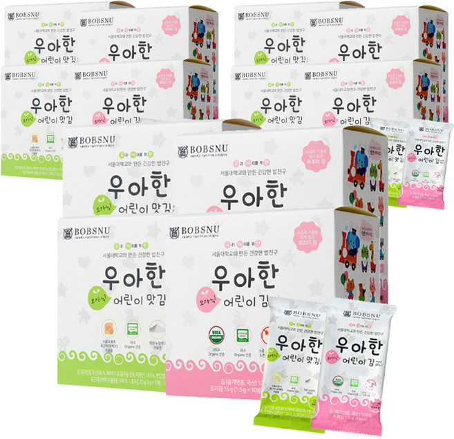 서울대밥스누 우아한 오가닉 어린이 김 2종 x 20p세트, 3개