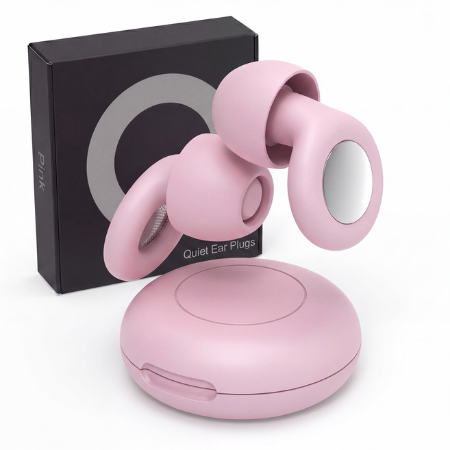 편안생활 실리콘 수면 귀마개 핑크, 1개, 2개입