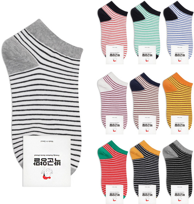 박군 여성용 까치링글 스니커즈 양말 10족