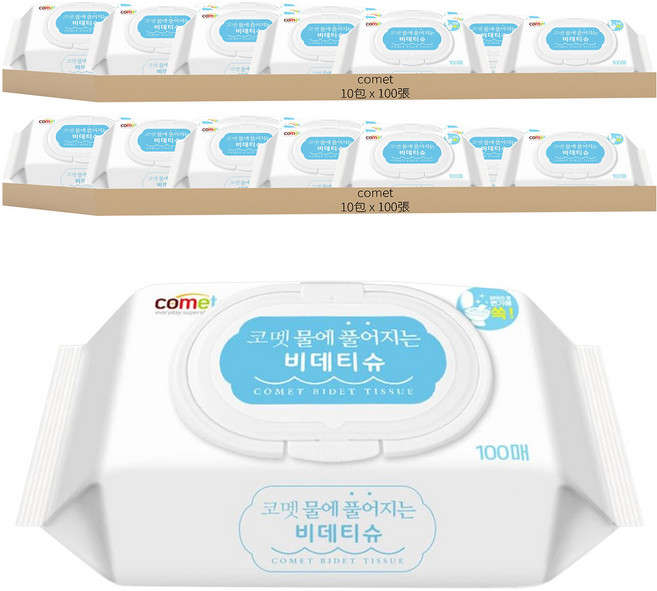 comet 可溶性濕式衛生紙, 1入, 20包