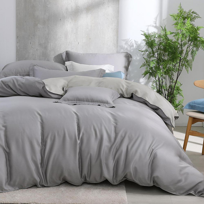 Hong Yew Bedding 鴻宇寢飾 雙人兩用被套 天絲300織 萊賽爾 馬歇爾 台灣製, 灰色