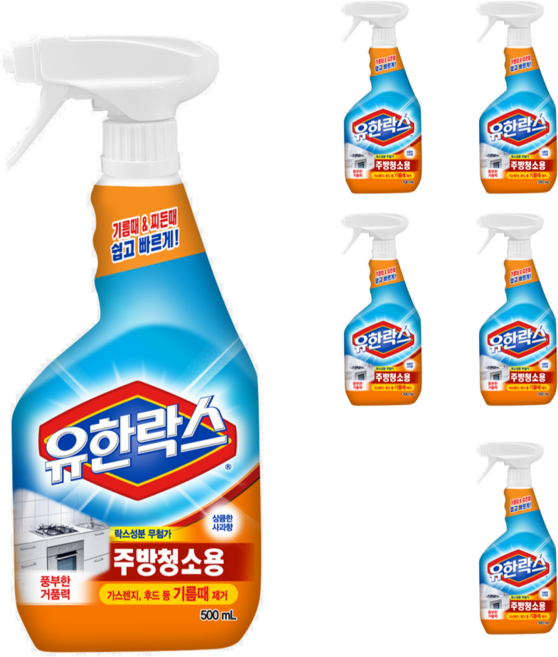 유한락스 주방청소용, 500ml, 6개