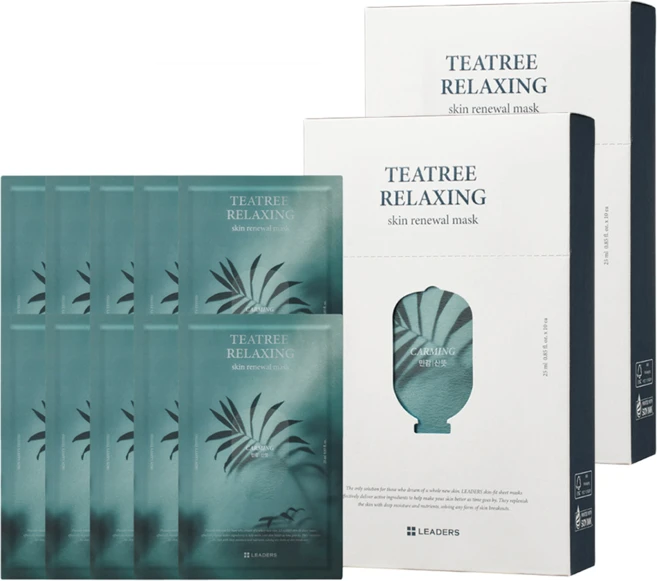 리더스 티트리 릴랙싱 스킨 리뉴얼 마스크 25ml, 2개, 10개입 - 쿠팡