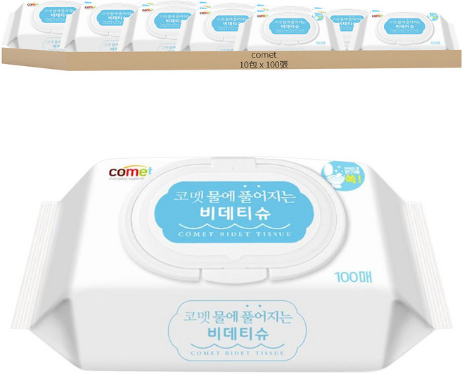comet 可溶性濕式衛生紙, 1入, 10包