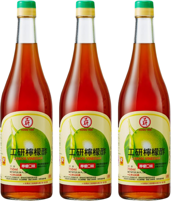 KONG YEN 工研 檸檬醋, 750ml, 3瓶