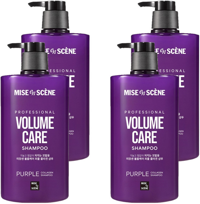 미쟝센 볼륨케어 퍼플 콜라겐 샴푸, 1L, 4개