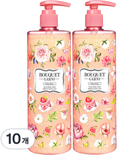 부케가르니 스크럽 바디워시 화이트 머스크, 500ml, 10개