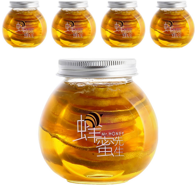 Mr.HONEY 蜂蜜先生 蜂蜜漬檸檬 台灣純蜂蜜 新鮮檸檬 成分透明無添加, 240g, 5罐
