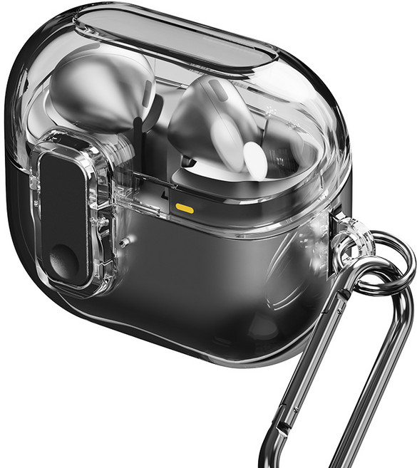 칸탐 투명 잠금 케이스, 갤럭시 버즈3, 버즈3 프로, 투명블랙, 1개