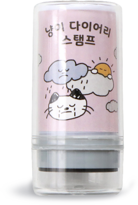 아이코닉 냥이 다이어리 스탬프 다꾸 칭찬 도장 12 Gloomy, 검정색, 1개