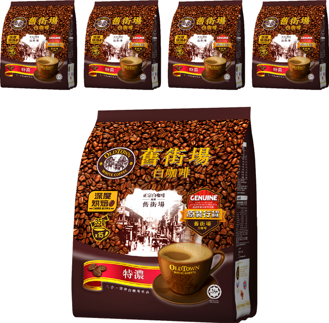 OLDTOWN WHITE COFFEE 舊街場白咖啡 3合1特濃白咖啡, 35g, 15條, 5袋