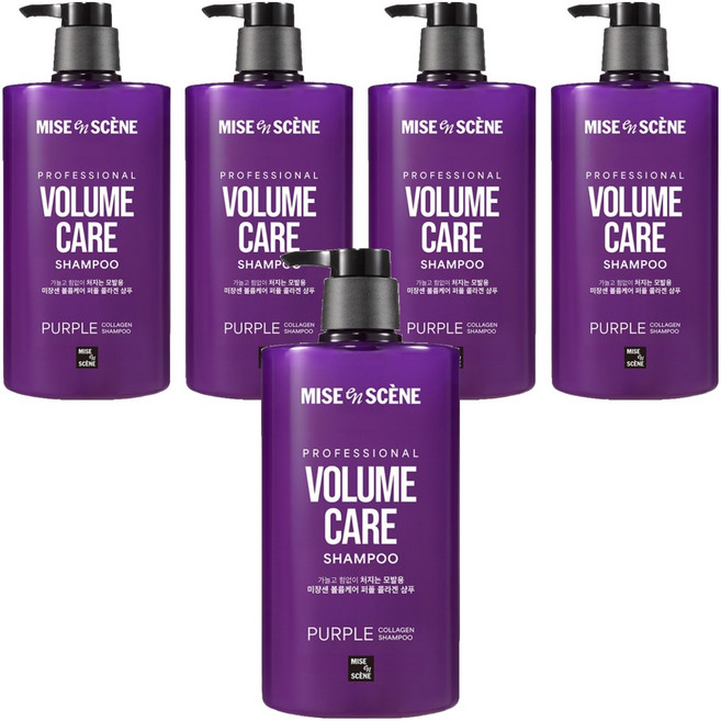 미쟝센 볼륨케어 퍼플 콜라겐 샴푸, 1L, 5개