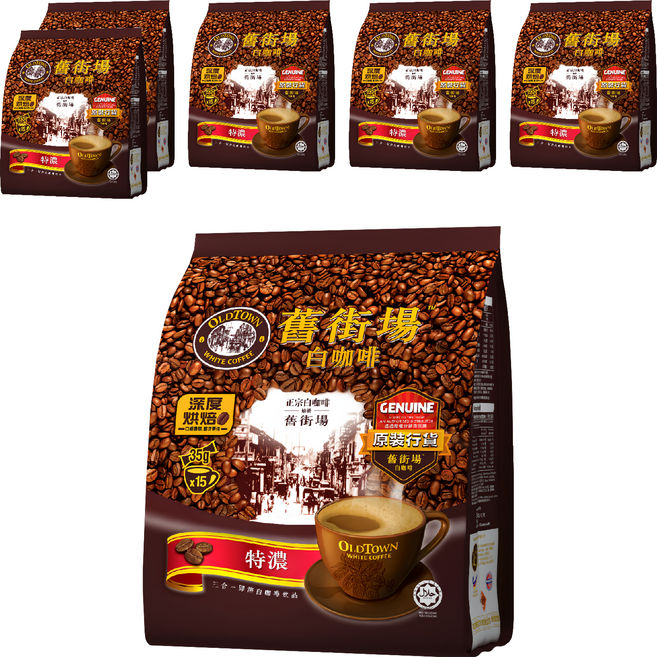 OLDTOWN WHITE COFFEE 舊街場白咖啡 3合1特濃白咖啡, 35g, 15條, 6袋