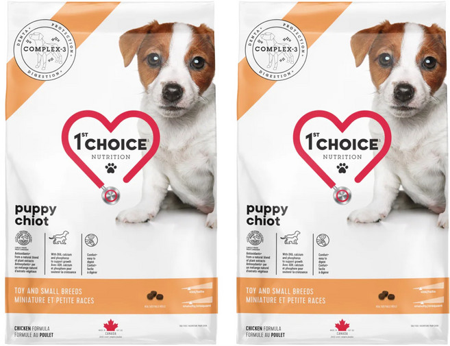 1st Choice 瑪丁第一優鮮 迷你型幼犬用 狗飼料, 2袋, 2kg, 雞肉 + 燕麥 + 水解雞肝