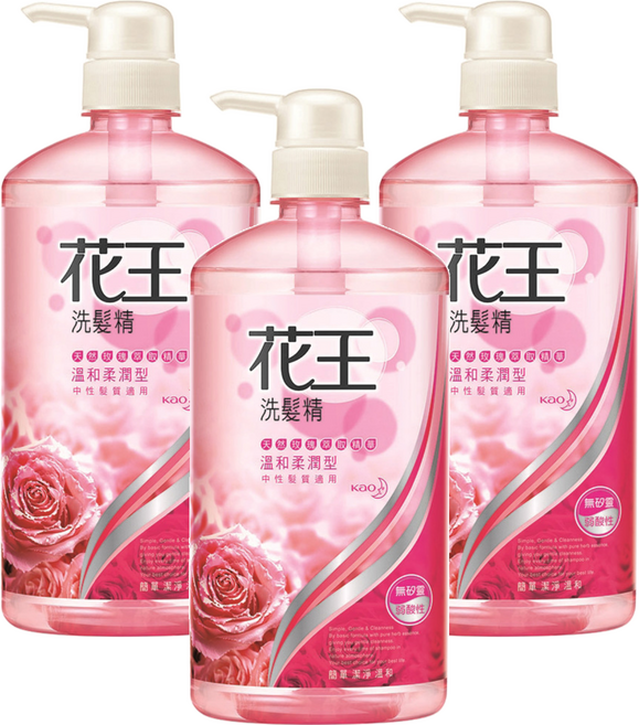 Kao 花王 洗髮精 溫和柔潤, 750ml, 3瓶