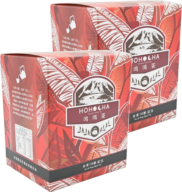 HOHOCHA 喝喝茶 三角立體茶包 台茶18號 紅玉, 3g, 12入, 2盒