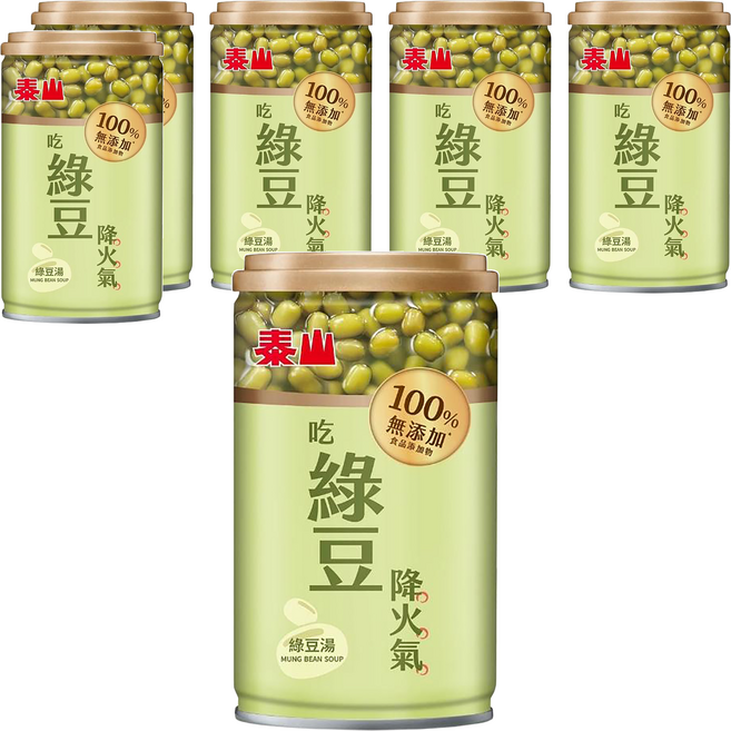 TAISUN 泰山 100%無添加綠豆湯, 330g, 6罐