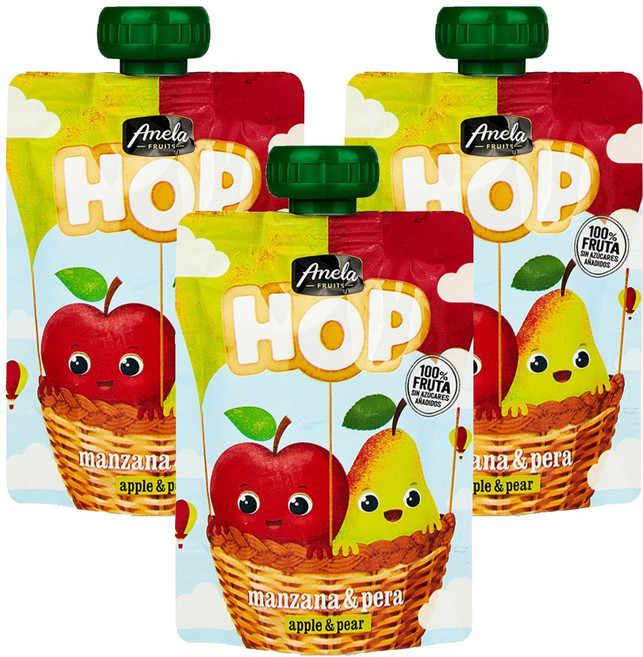 아넬라 HOP 과일 퓨레, 100g, 3개, 혼합맛(사과/사과배)