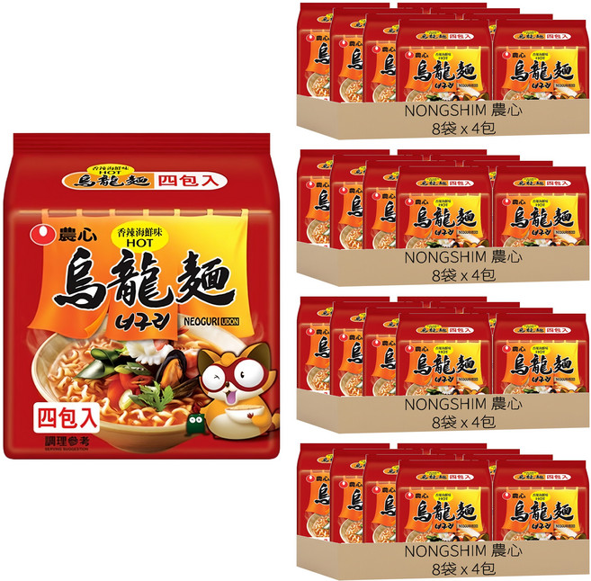 NONGSHIM 農心 香辣海鮮味烏龍麵, 120g, 128包