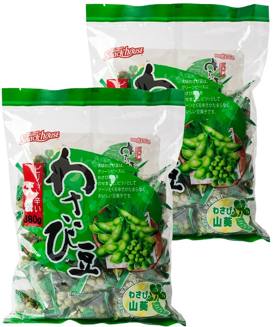 스낵하우스 그린피스 와사비 스낵, 380g, 2개
