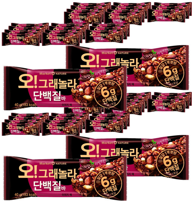 마켓오네이처 오 그래놀라 단백질바, 40g, 48개