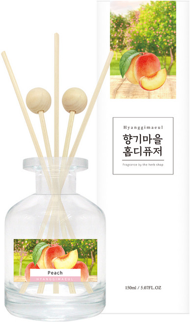 향기마을 실내용 홈 디퓨저, 복숭아, 150ml, 1개